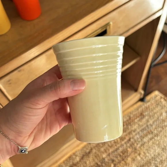 FIESTA 1930s Cream Ceramic Cups - Regular & Small Size - Set of 2